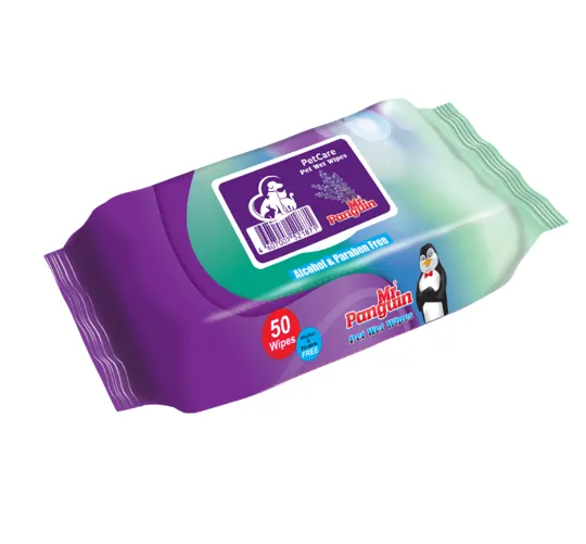 دستمال مرطوب سگ  مدل پاکتی با رایحه لوندر (اسطوخودوس)